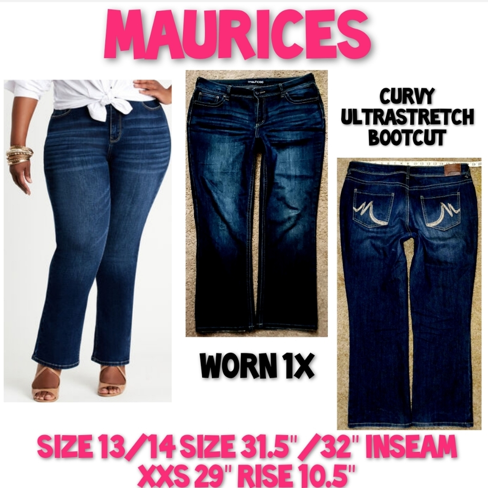 Maurices Jeans Size 13/14 Curvy Bootcut EUC - Picture 1 of 11